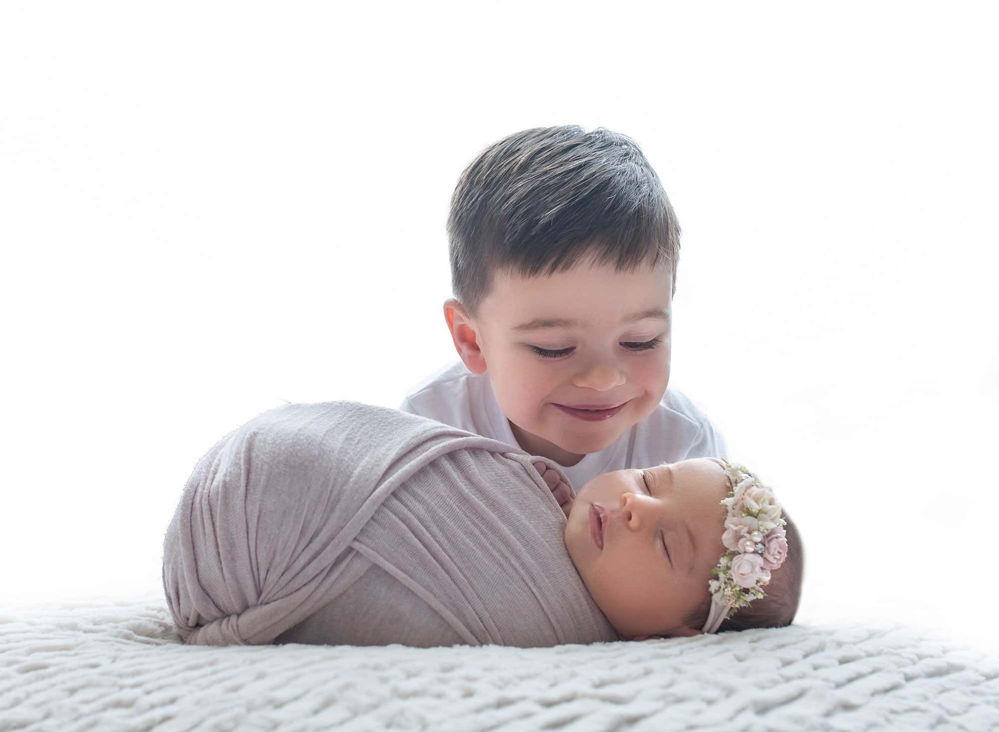 best newborn photographer 3 Year Old and Newborn
