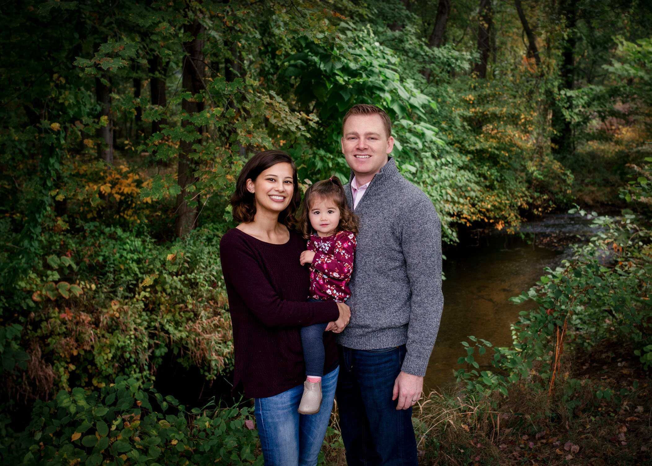 family portrait with 2 year old girl