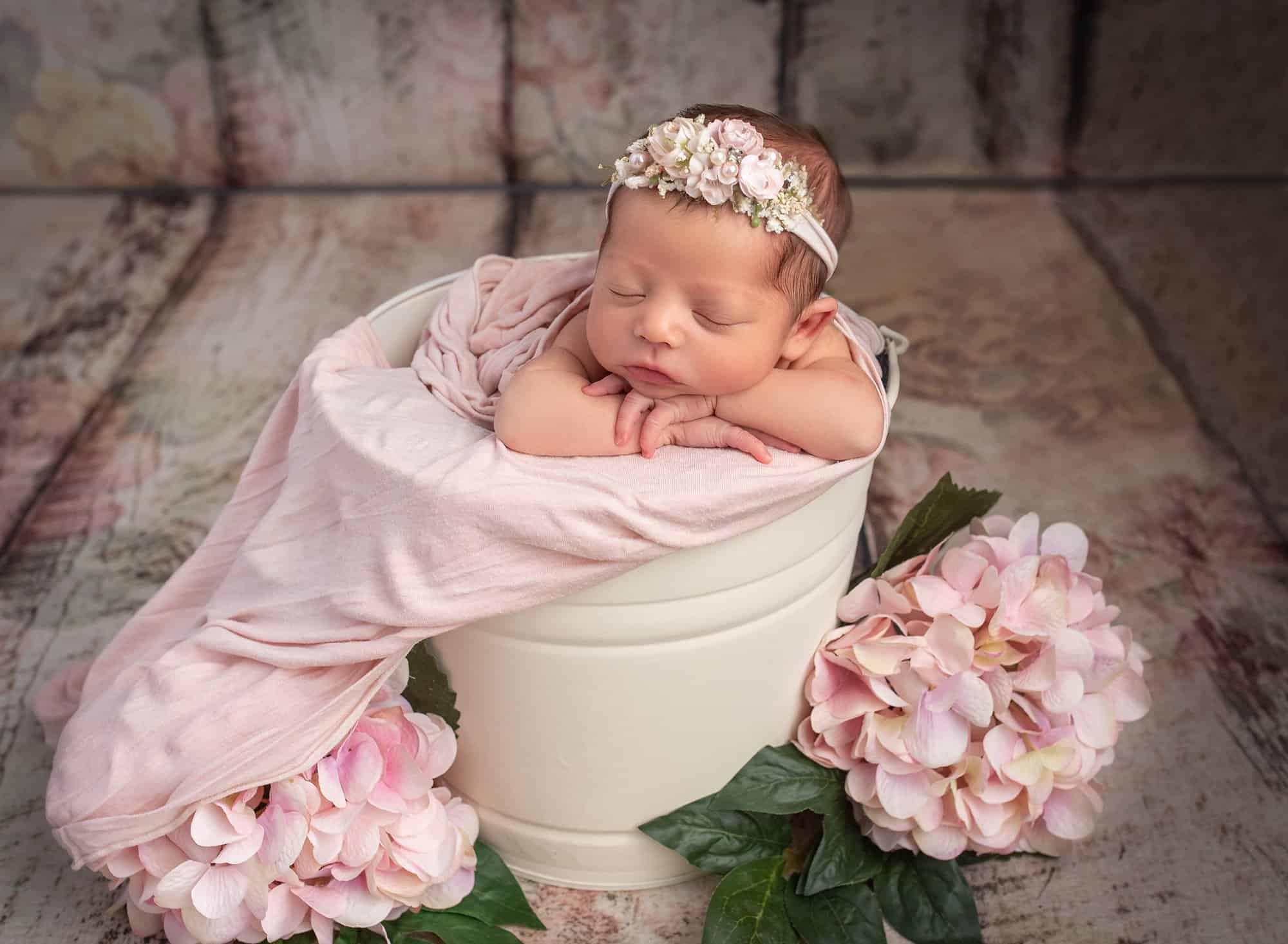 Light and Feminine Newborn Photos