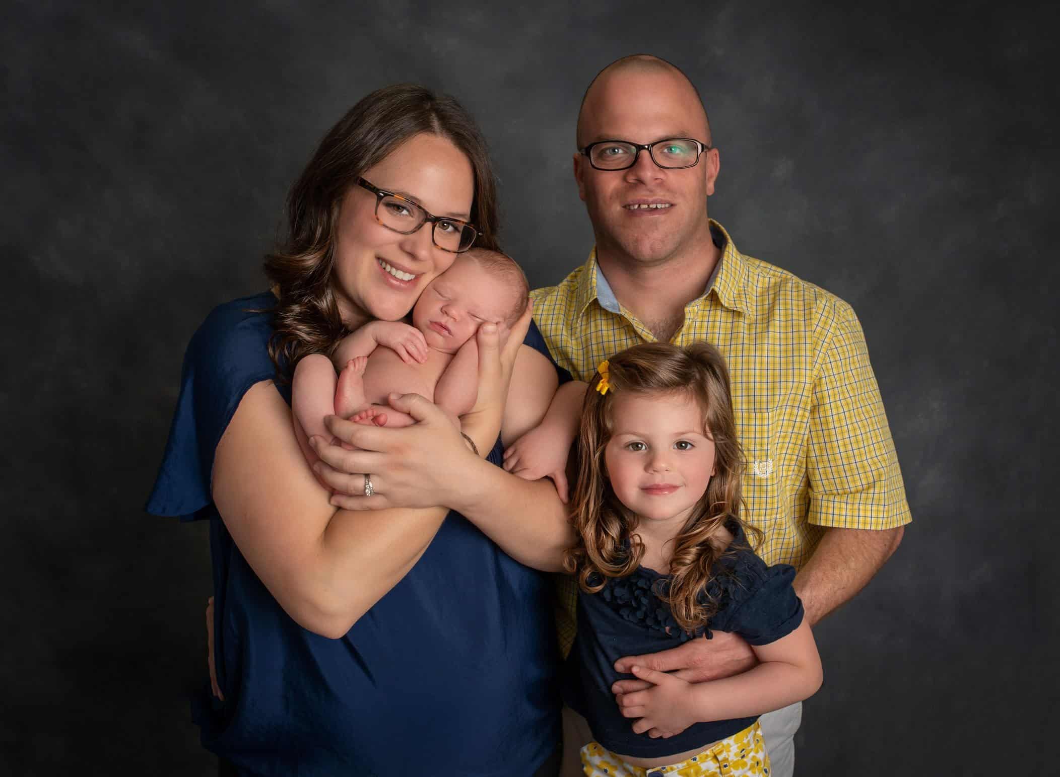 Family portrait with new baby