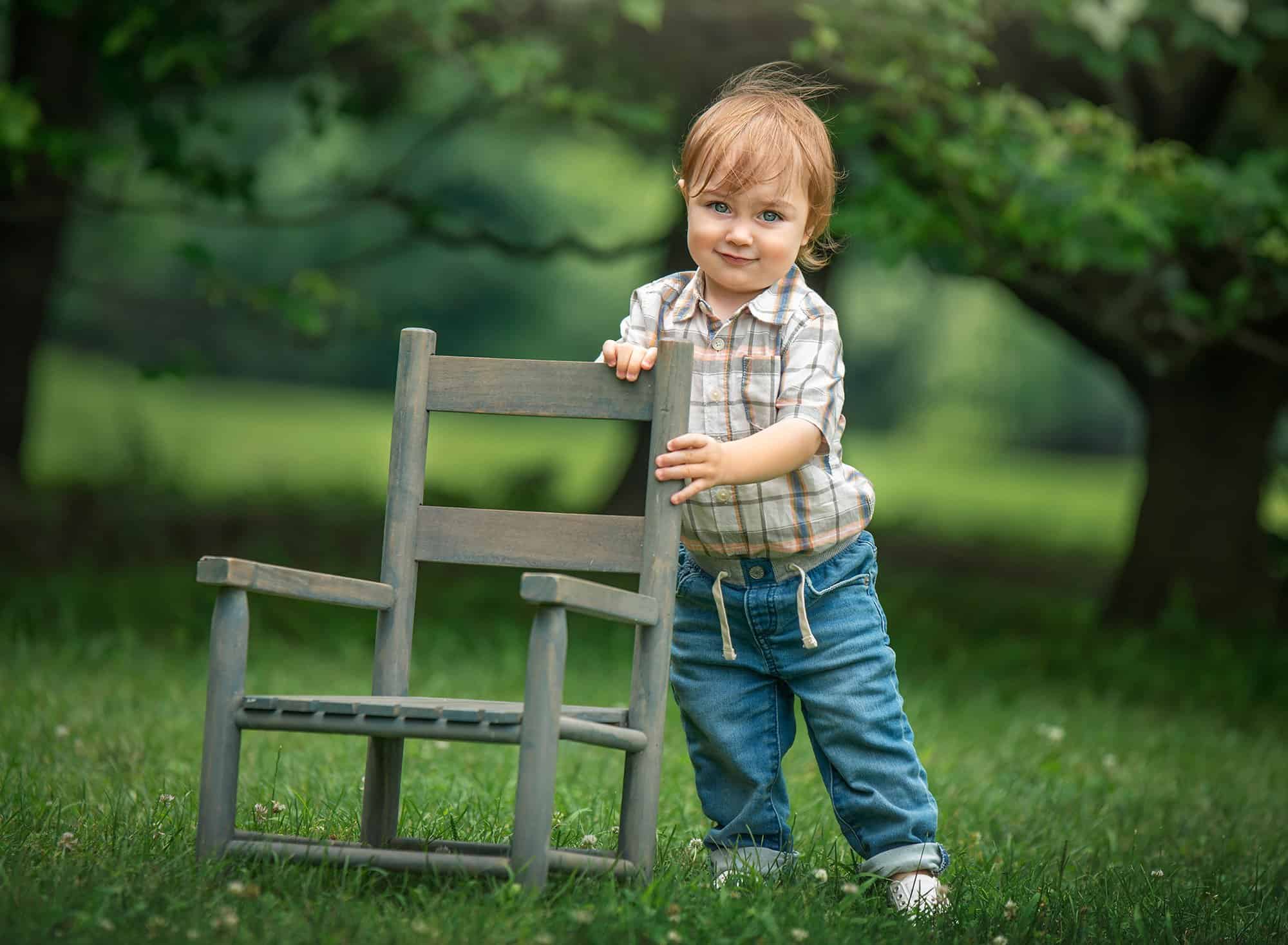 One Year Old Milestone Session Boy
