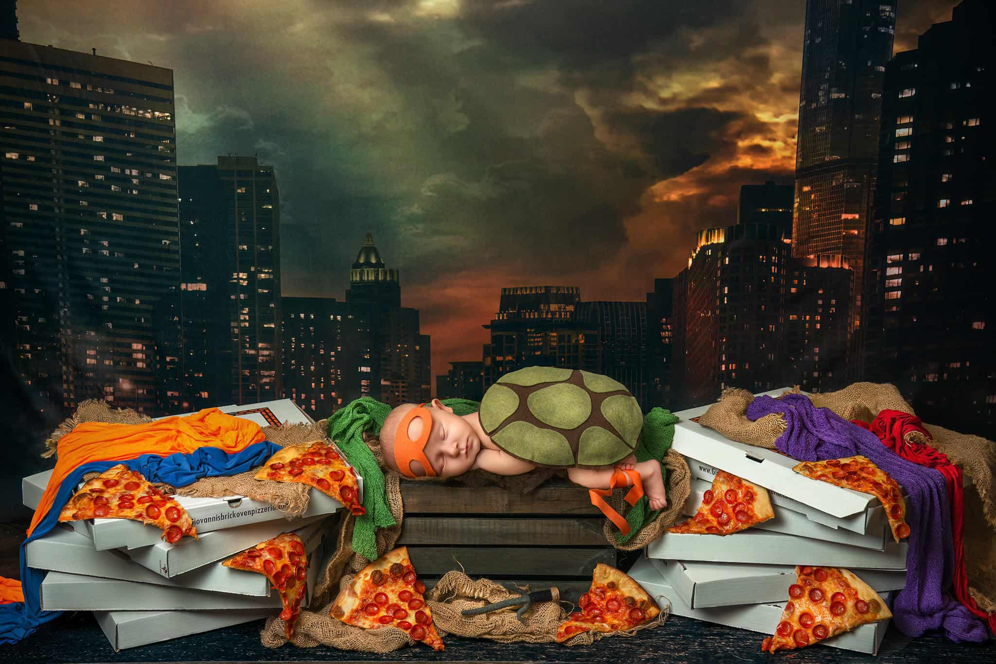 Luxury Newborn Photographer Connecticut newborn baby ninja turtle