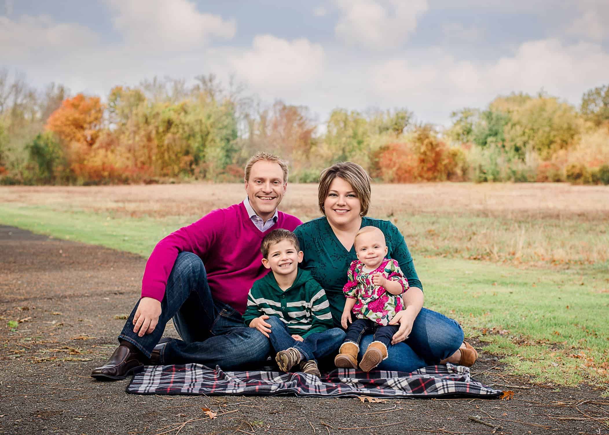 posed seated family portrait in CT in Fall